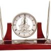 EX108 Silver Clock Desk Set