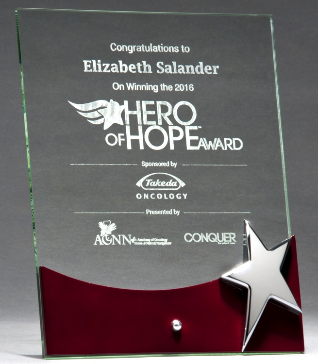 Silver Star Standing Glass Award