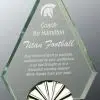 HGL12 Diamond Horizon Glass Award, Diamond shaped glass for engraving with silver metal horizon design, black glass base