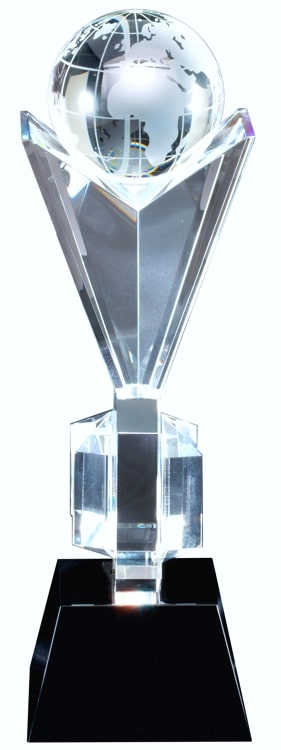 CRY376 Crystal Globe Trophy