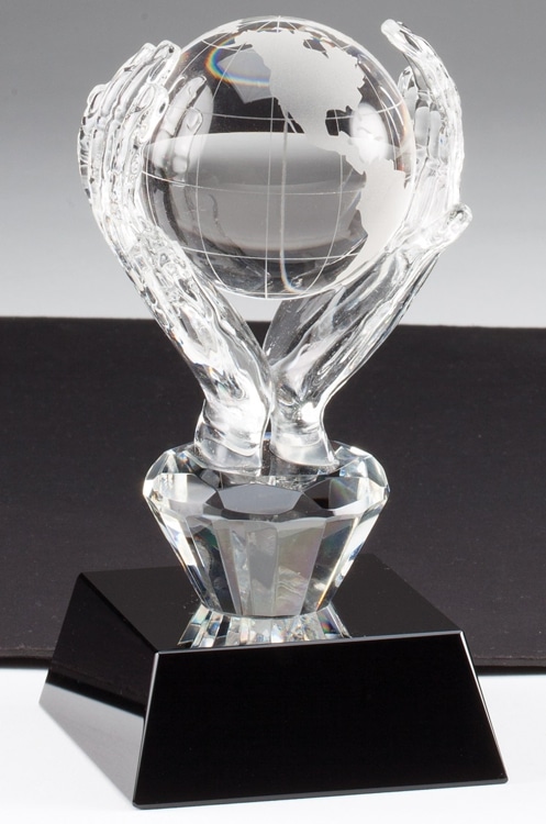 CRY428 Globe in Hands Trophy