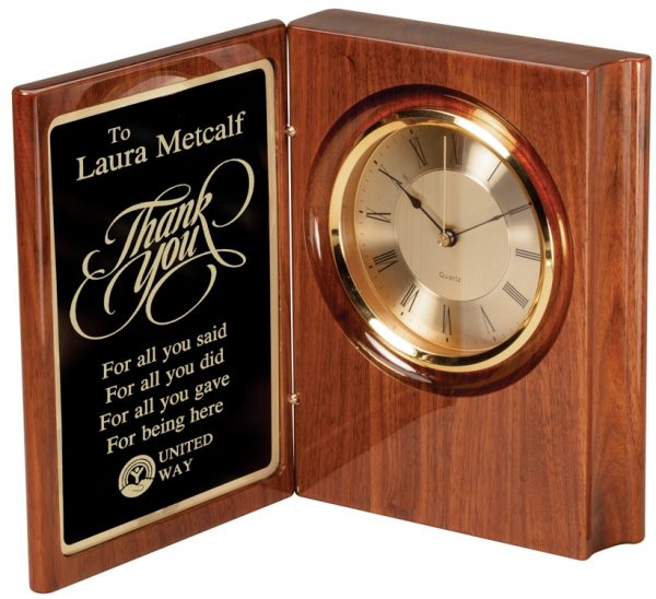 Walnut Book Clock WC37