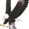 Full color eagle statue mounted on a black base with engraving plate, 60455GS is 10" tall