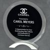 Round glass award with black center for engraving, mounted on silver metal base, packaged in deluxe gift box, 3 sizes
