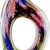 Unique art glass award with multiple colors & a twist, mounted on black glass base, AGS07 is 13.5" tall, Weighs 6.5 lbs.