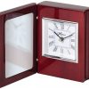 Rosewood & Silver Book Clock RWS27