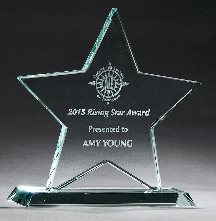 Mirror Silver Jade Glass Award Trophy Personalised Engraving -  Finland