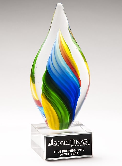 Rainbow Twist Art Glass Award