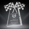 Checkered Flag Trophy made from crystal with free engraving.