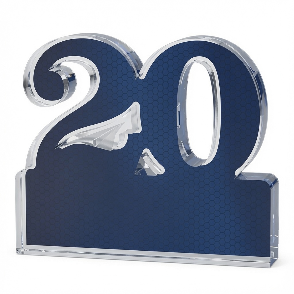 Our Blue 20 Year Award features an acrylic cutout of the number 20 mounted on a rectangle base that is meant for personalization. This 20 year service award is 5" x 4" in size and includes free engraving. It's perfect for someone who just completed 20 years of employment.