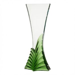 Flourish Green Crystal Award C2508G - 10-1/4 Inch Starfire Glass Pâte de Verre Recognition Trophy with Elegant Green Flourish Design